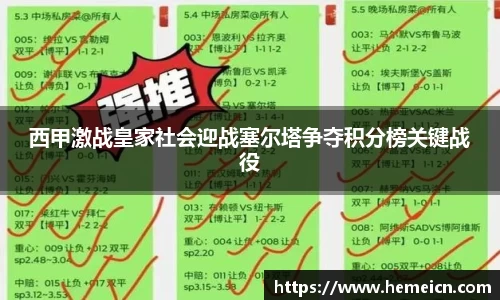 西甲激战皇家社会迎战塞尔塔争夺积分榜关键战役